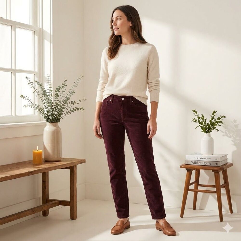 Calvin Klein Jeans Womens 12x30 Purple Corduroy Skinny Pants Mid Rise Stretch